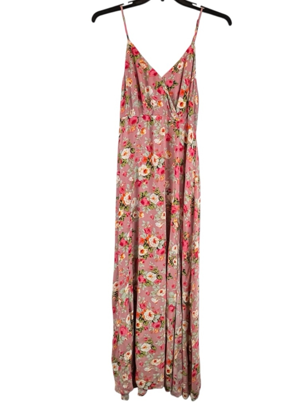 Lulus Everlasting Bliss Blush Floral Maxi Dress Sz L - Picture 2 of 10